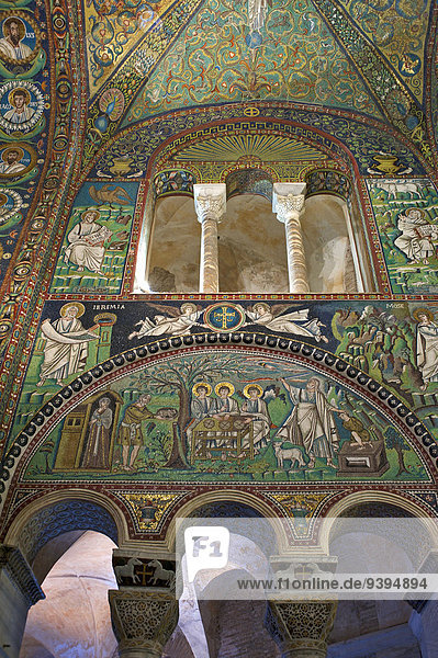 Europa Tag Gebäude niemand Architektur Kunst Kirche Religion Christentum innerhalb Dekoration Adriatisches Meer Adria Basilika Christ Emilia-Romangna Italien Mosaik Ravenna San Vitale Geschicklichkeit