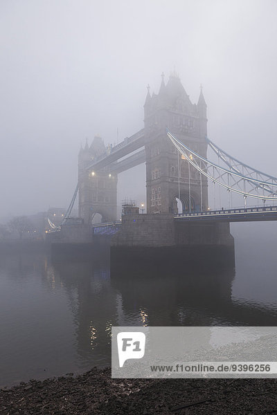 England  Europe  London  Tower Bridge and Fog