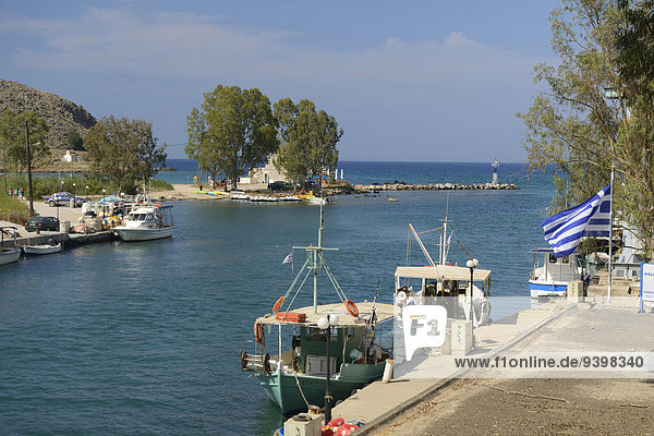 Hafen Europa Boot Insel Griechenland Kreta griechisch