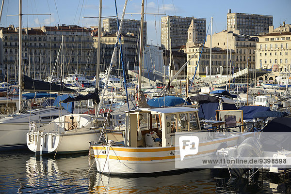 Frankreich Europa Boot Jachthafen Provence - Alpes-Cote d Azur Hafen Marseille