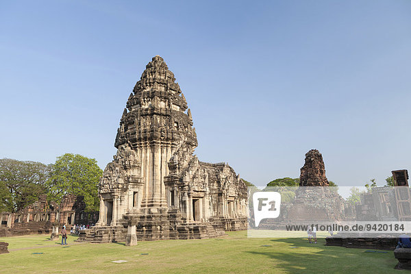 Hauptturm  Tempel Prasat Hin Phimai  Geschichtspark Phimai  Thailand