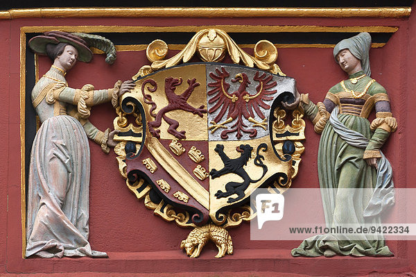 Habsburgisches Wappen am Historischen Kaufhaus  1520  Freiburg  Baden-Württemberg  Deutschland