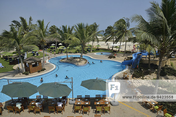 Swimming pool of the Hilton Hotel  Salalah  Dhofar Region  Orient  Oman