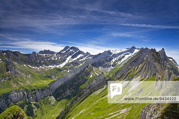 Der Alpstein im Appenzellerland  Schweiz  Europa