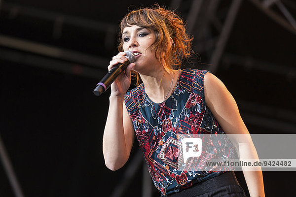 The French singer Isabelle Geffroy aka ZAZ  performing live at Heitere Open Air  Zofingen  Canton of Aargau  Switzerland