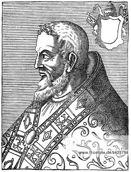 Papst Eugen I. oder Eugenius I  historische Illustration