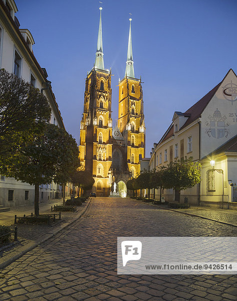 Breslauer Dom oder Kathedrale St. Johannes des Täufers  auf Plac Katedralny  Kathedralplatz  auf der Dominsel Ostrów Tumski  Breslau  Polen