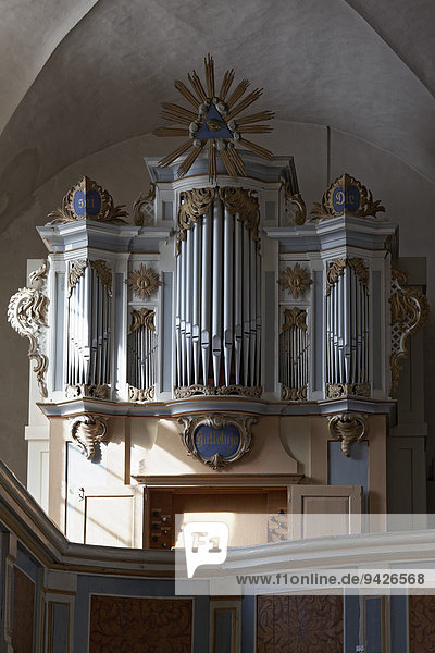 Scholtze-Orgel von 1767  Kirche St. Laurentius  Rheinsberg  Ostprignitz-Ruppin  Brandenburg  Deutschland