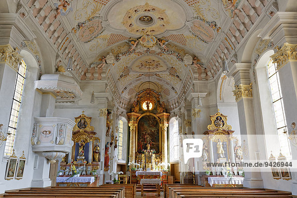 Pfarrkirche St. Katharina  Pfaffing  Wasserburger Land  Oberbayern  Bayern  Deutschland