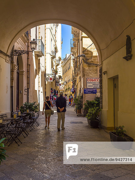 Gasse in der Altstadt von Trapani  Provinz Trapani  Sizilien  Italien