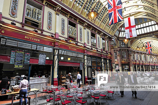 Historische Ladenpassage Leadenhall Market  City of London  London  England  Großbritannien  Vereinigtes Königreich