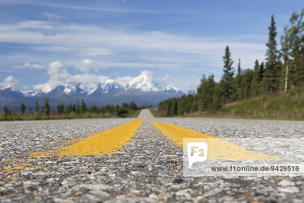 Highway in the Alaska Range Alaska USA.