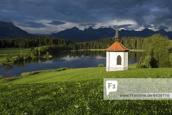 Hofkapelle am Hegratsrieder See im Allgäu bei Füssen  Bayern  Deutschland  Europa  ÖffentlicherGrund