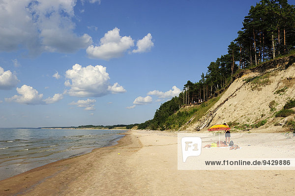 Cliffs with the sandy beach of Jürkalne  Baltic Sea  Latvia