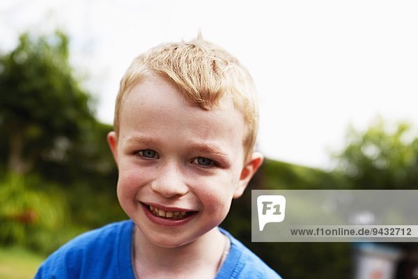 Young boy smiling portrait
