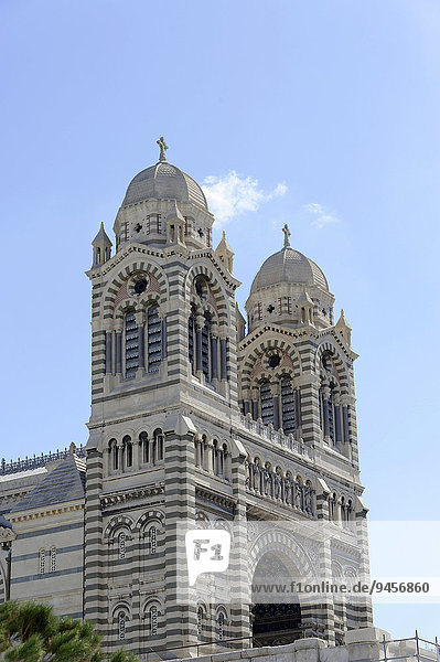 Kathedrale von Marseille oder Cathédrale Sainte-Marie-Majeure de Marseille  1852-1896  Marseille  Département Bouches-du-Rhône  Region Provence-Alpes-Côte d?Azur  Frankreich  Europa