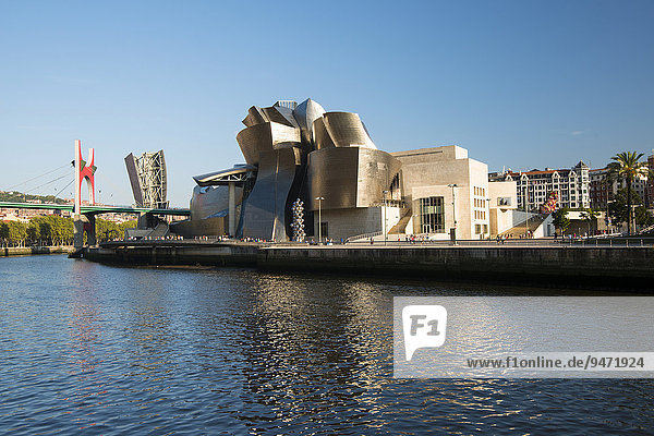 Guggenheim-Museum Bilbao  von Frank Gehry  Fluss Nervion  Bilbao  Baskenland  Provinz Bizkaia  Spanien  Europa