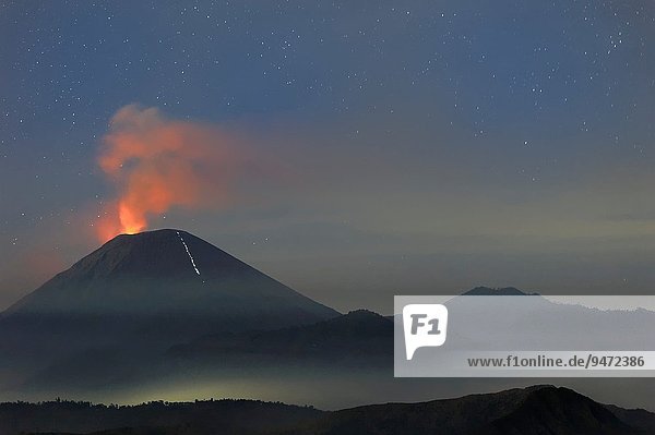 Nationalpark Nacht Aktion Vulkan Asien Indonesien Java