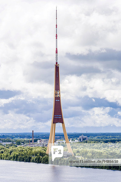 TV tower  368.5m  the tallest TV tower in the European Union  Riga  Latvia  Europe