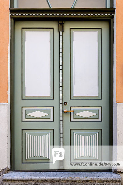 Front door  wooden door  Toompea  Tallinn  Estonia  Europe