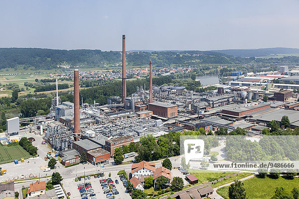 Luftaufnahme Kelheim Fibres GmbH,  chemische Industrie,  Herstellung von Viskosefasern,  Kelheim,  Bayern,  Deutschland,  Europa