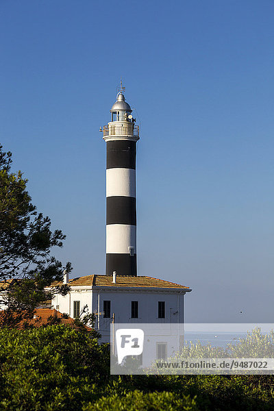 Lighthouse  Punta de ses Crestes  Portocolom  Majorca  Balearic Islands  Spain  Europe