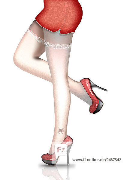 Sexy legs with high heels and lingerie  illustration