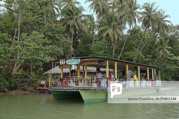 Pleasure boat on the River Loboc  Bohol  Philippines  Asia