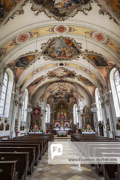 Mühlfeldkirche  auch Mariahilfkirche  Bad Tölz  Oberbayern  Bayern  Deutschland  Europa