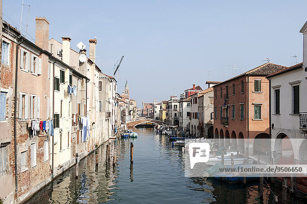 Houses on the Canal Vena in the historic centre  Chioggia  Veneto  Italy  Europe