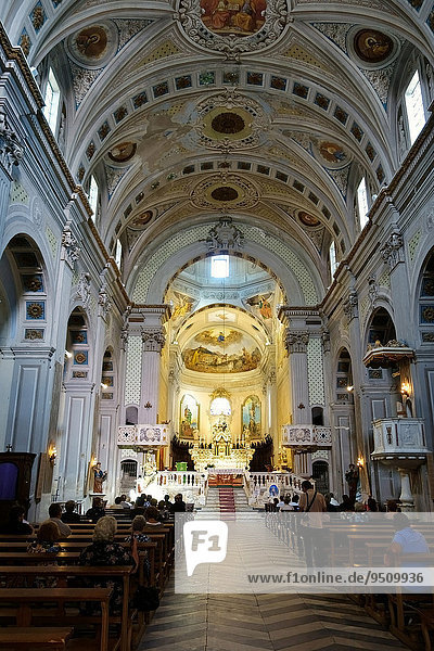 Interior of Bosa Cathedral  Duomo di Bosa  Concattedrale dell'Immacolata Concezione  Province of Oristano  Sardinia  Italy  Europe