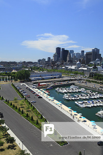 Stadtansicht vom Uhrturm  mit Yachtclub und Strand  Montréal  Provinz Québec  Kanada  Nordamerika