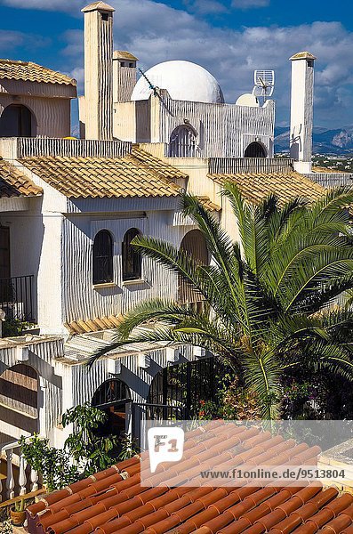 Hochformat Gebaude Weiss Ansicht Provinz Alicante Spanien