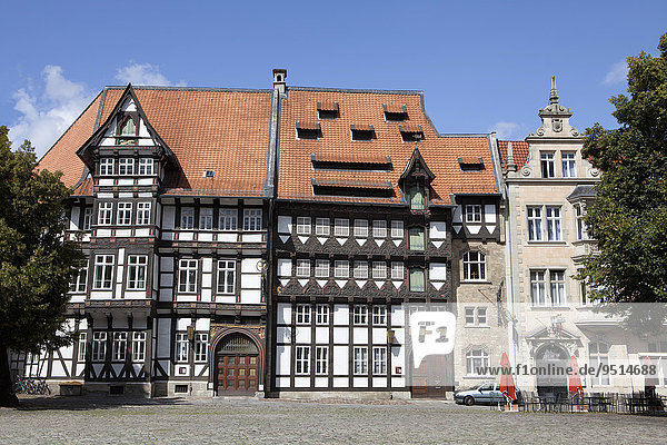 Das Veltheimsches Haus und das Huneborstelsche Haus auf dem Burgplatz  Braunschweig  Niedersachsen  Deutschland  Europa