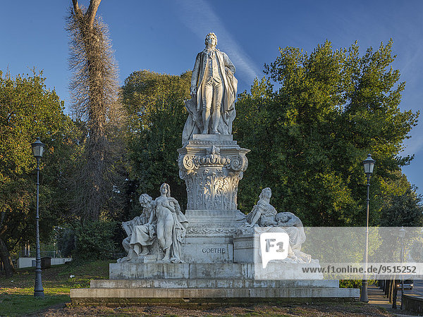 Goethe-Denkmal,  Marmor,  1904,  Bildhauer Gustav Eberlein,  Pinciano,  Roma,  Lazio,  Italien,  Europa