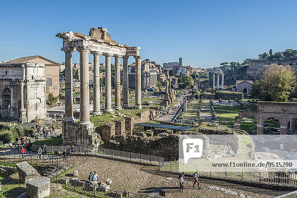 Säulen des Saturntempels  Forum Romanum  Rione X Campitelli  Rom  Lazio  Italien  Europa