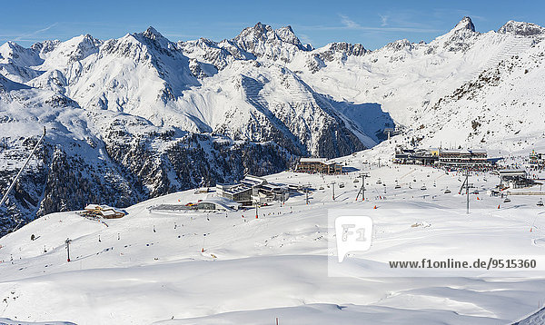 Skigebiet Silvretta Arena  Idalp  Ischgl  Paznauntal  Tirol  Österreich  Europa