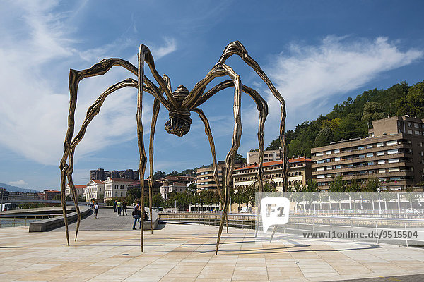 Spinnenskulptur Maman,  von Louise Bourgeois,  vor Guggenheim-Museum Bilbao,  Bilbao,  Baskenland,  Provinz Bizkaia,  Spanien,  Europa