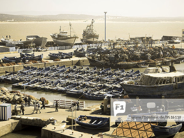 Fishing boats in the port of Essaouira  Unesco World Heritage Site  Morocco  Africa