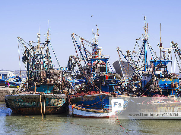 Fischkutter im Hafen von Essaouira  Unesco-Weltkulturerbe  Marokko  Afrika
