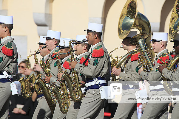 Military band  parade in front of the Prince's Palace  National Fête du Prince  Principality of Monaco