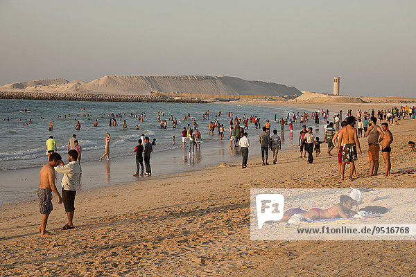 Public beach Jumeirah Beach  Dubai  Emirate of Dubai  United Arab Emirates  Asia