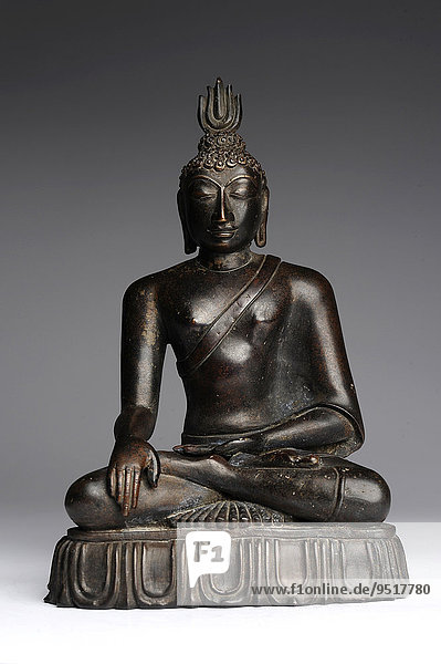 Antike Buddha-Skulptur aus Bronze  aus Sri Lanka