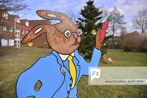 Bunny school  Easter decoration of the Dorum crafts group  Dorum  Lower Saxony  Germany  Europe