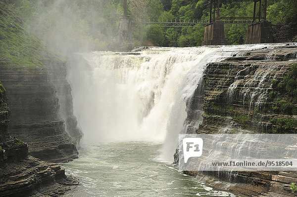 Genesee River Upper Falls  Letchworth State Park  New York  United States  North America