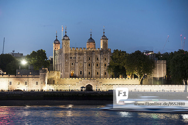 United Kingdom England London River Thames Tower of London in the evening light