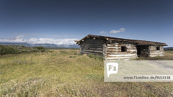 USA  Wyoming  Grand Teton Nationalpark  alte Holzhütte