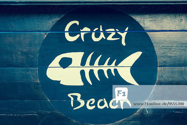 Italy Friuli-Venezia Giulia Grado crazy beach sign