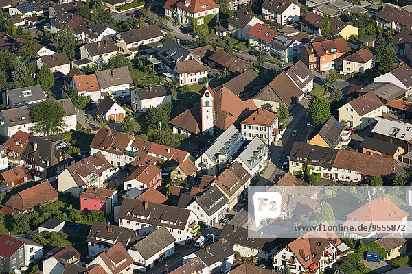 Deutschland  Baden-Württemberg  Litzelstetten  Luftbild der Stadt mit Kirche