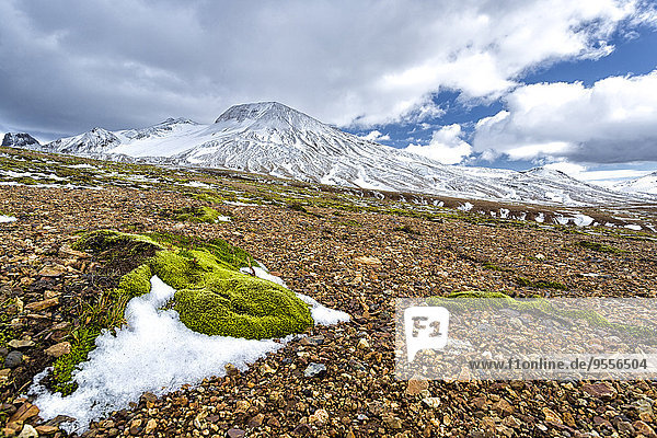 Island  Sudurland  Kerlingarfjoell  Hochlandregion  schneebedeckter Berg